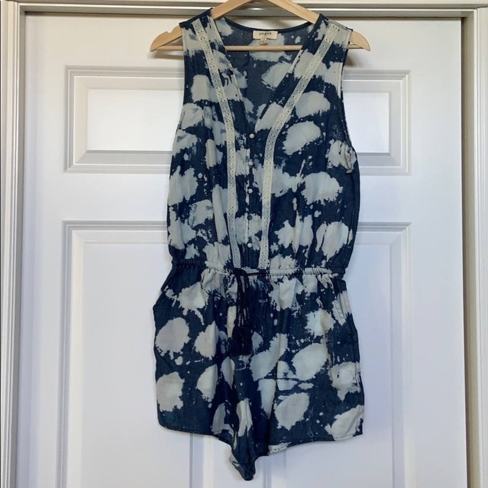 UMGEE USA Women’s Romper Blue Tie Dye sz Small
